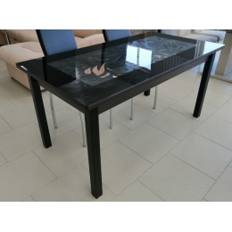 Стол обеденный прямоугольный "Ажурный-MAX" 1500*800 черное/черное