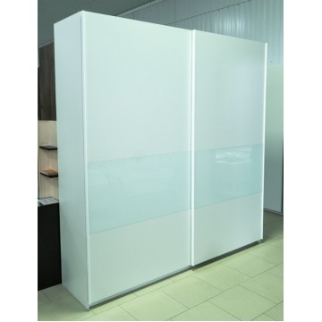 Шкаф-купе Прайм Премиум 2х-дверный 2200*2300*600 Белый снег (+ белое стекло)