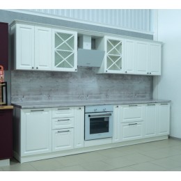 Кухня "Мишель" (белый/белый)  +стеновая и столешница