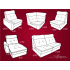 Модульный диван "Венеция" 2 кат. г.р. 2850/2050  с.м. 1300/2050