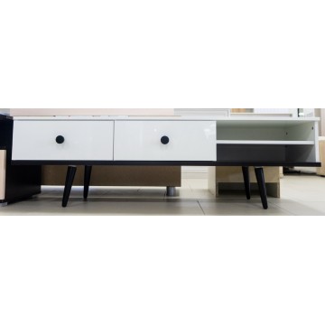 Тумба ТВ-1 Art design 1504*450*400 орех темный/белый глянец Тумба ТВ-1 Art design 1504*450*400 орех темный/белый глянец
