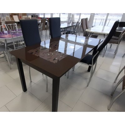 Стол обеденный прямоугольный "Ажурный-MAX" 1500*800 венге/шоколад