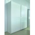 Шкаф Прайм 2200*2300*570 из 3-х секций (ДСП+белое стекло) Белый снег