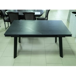 Стол Саен №35 1400*800/300*300 остр.уг, каркас черный муар. стол. черная+керамика черная